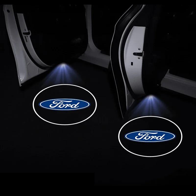 Autoaufkleber Ford LED Auto Tür Willkommensleuchten Laserprojektor Kabellose Auto HD Courtesy Lampe Für Ford Transit Kuga Mondeo Explorer