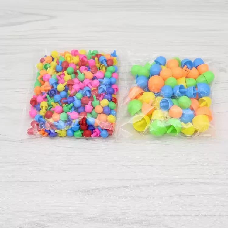 296/592pcs Mushroom Nail DIY Handmade Toys Montessori Educational Toys Intelligent 3D Puzzle Game Jigsaw Board Gifts