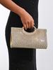 Women's Dinner Bag, European and American Retro Big Ring Clutch, Advanced Texture Diamond Flash Bridal Dinner Bag