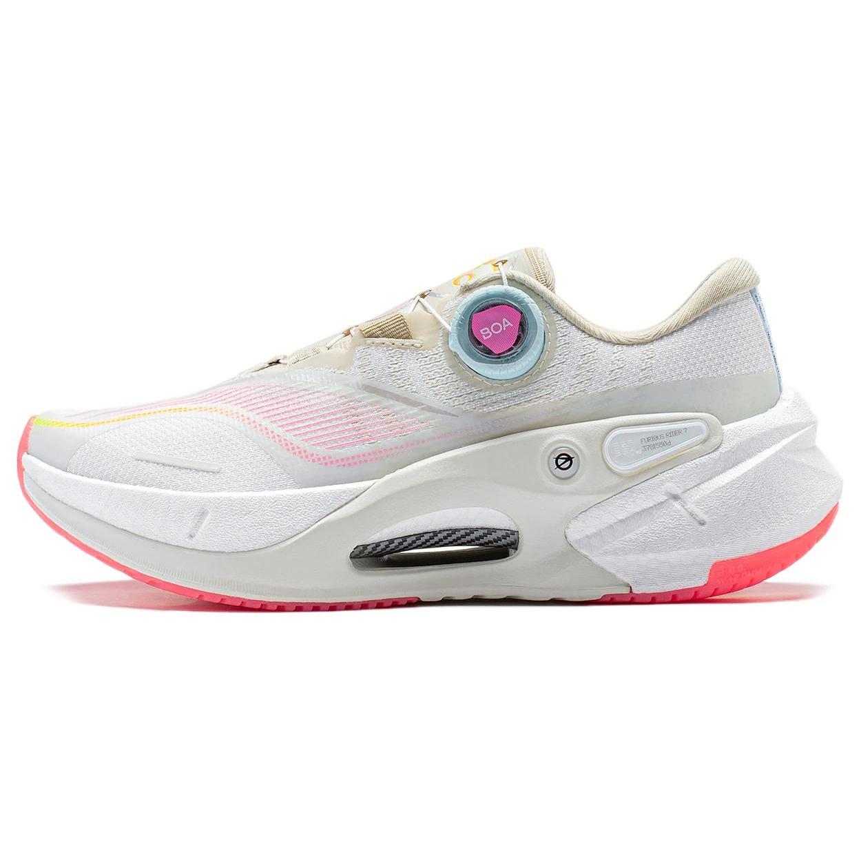 

LiNing Furious Rider 7.0 PRO V2 Амортизирующие Нескользящие Дышащие Кроссовки для Бега с Низким Верхом Женские Белые Серые 37