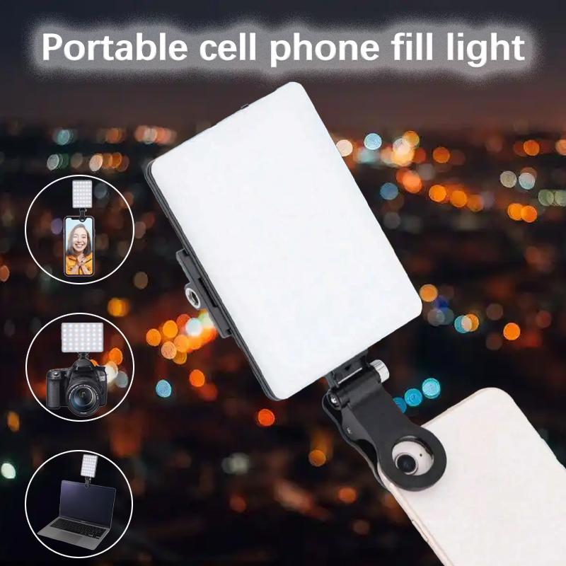 Mini RGB LED Aufhelllicht Clip-On Wiederaufladbare Videoleuchte mit 3 Modi Einstellbare Helligkeit für Telefon Tablet Laptop Live-Streaming Fotografie