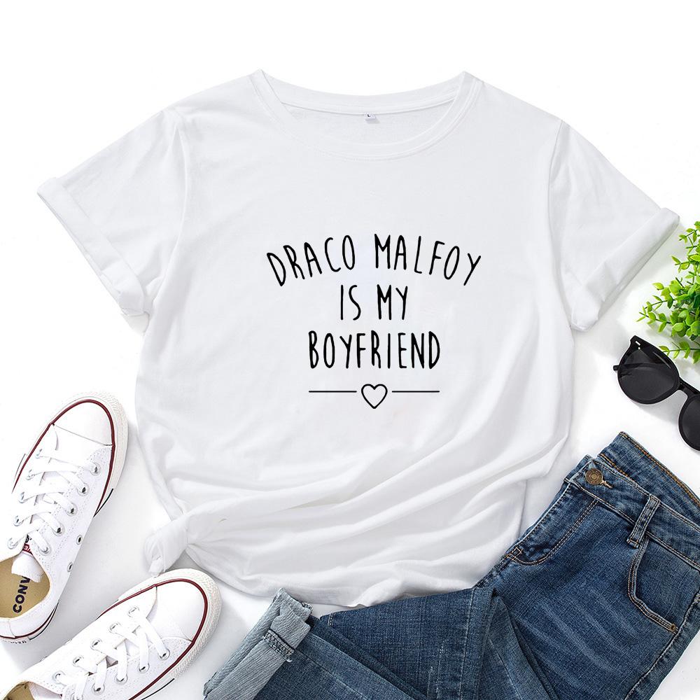 Fashionable casual letter personalized pattern Tshirt for Women  Oneck Tshirt  fashionable versatile Tshirt S