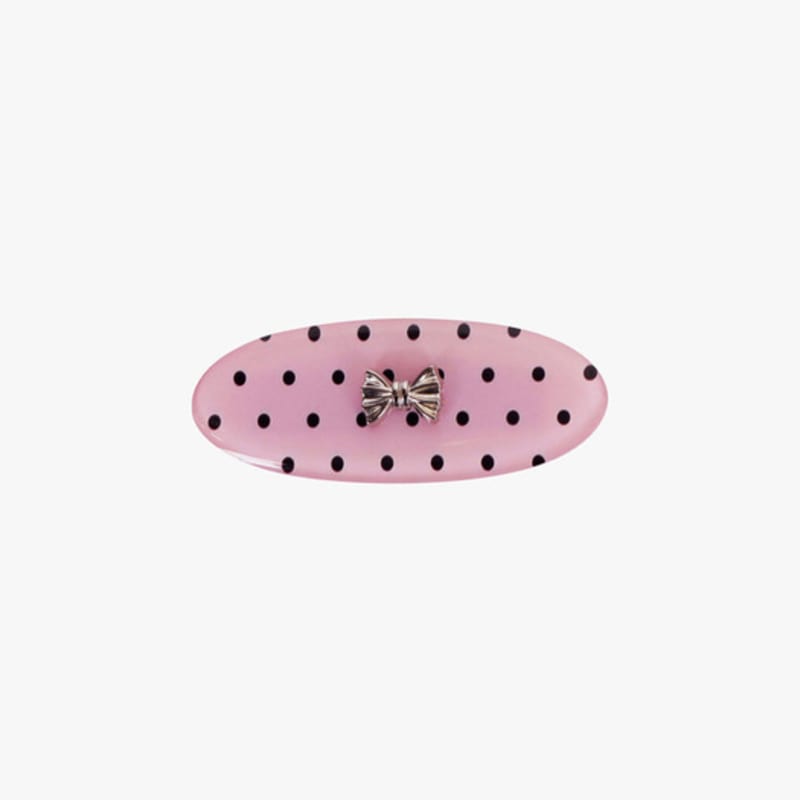 pink PINEAPPLE [2EA 1SET] POLKA DOT ribbon HAIRPIN_pink