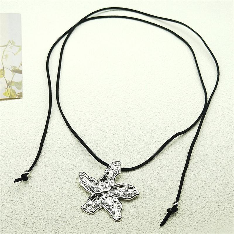 Elegant Flower Pendant Necklace For Women Girls Stainless Steel Silver Color Party Wedding Female Y2K Chain Jewelry Gifts