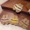 2025 Summer New Flat-bottomed Boken Slippers Women's Outer Wear Belt Buckle Flat-bottomed One-word Drag Soft-bottomed Casual Sandals
