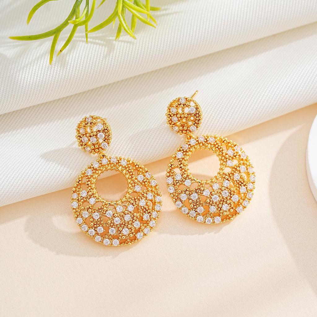 European & American Style Zirconia Drop Earrings: High-End, Unique, Versatile Women's Accessories
