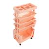 Movable Book Rack Large Capacity 5 Layer Thickened Rollers Multifunctional Movable Bookshelf for Bedroom Living Room