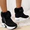 Women's Chunky Platform Boots Zipper Closure Winter Shoes with Thick Platform Heel (Non-Slip Sole) Warm Snow Ankle Boots Female Causal Shoes