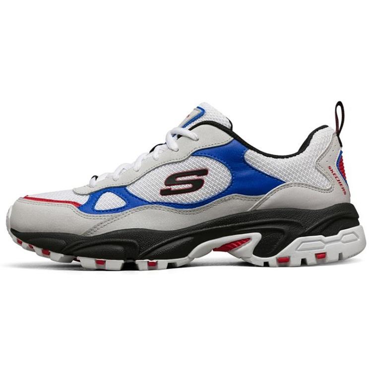 Skechers Stamina Running Shoes White/Black/Blue Men s 51706-WBK EU 41