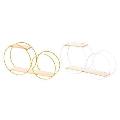 Round Metal Wall Mount Shelves Wall Mounted Flower Rack Metal Potted Plants Display Rack for Office Decor Living Room Bedroom