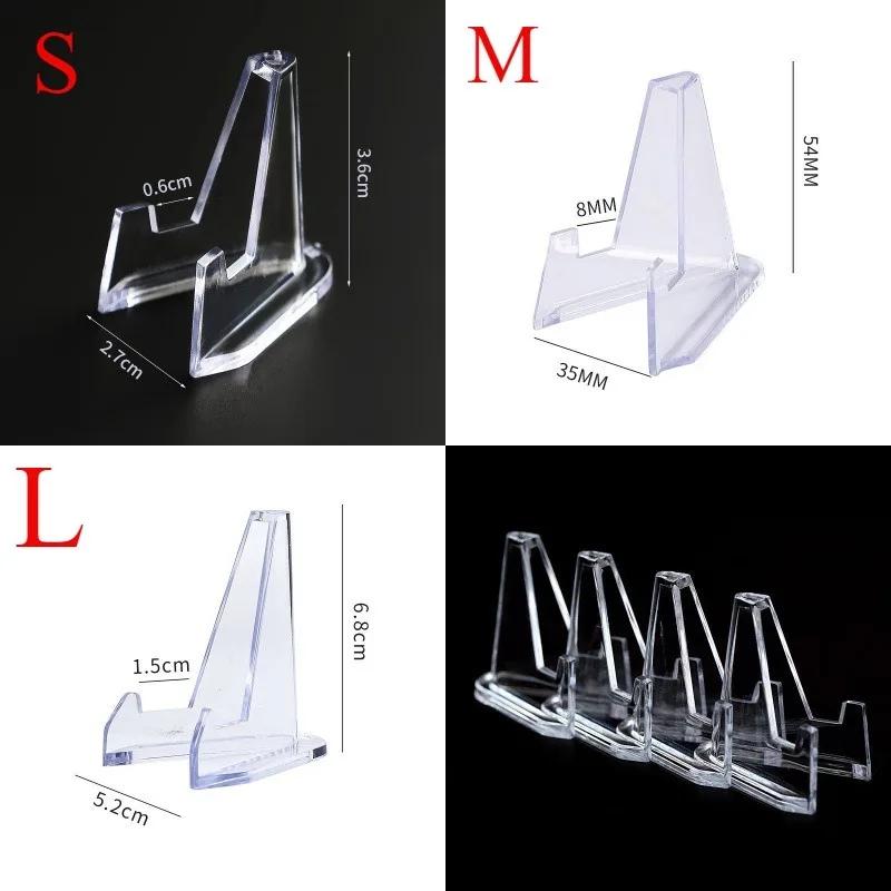 10pcs Acrylic Stands Coin Display Stand Holders Easel Commemorative Coin Mini Stand Badge Medals Display Stand Rack