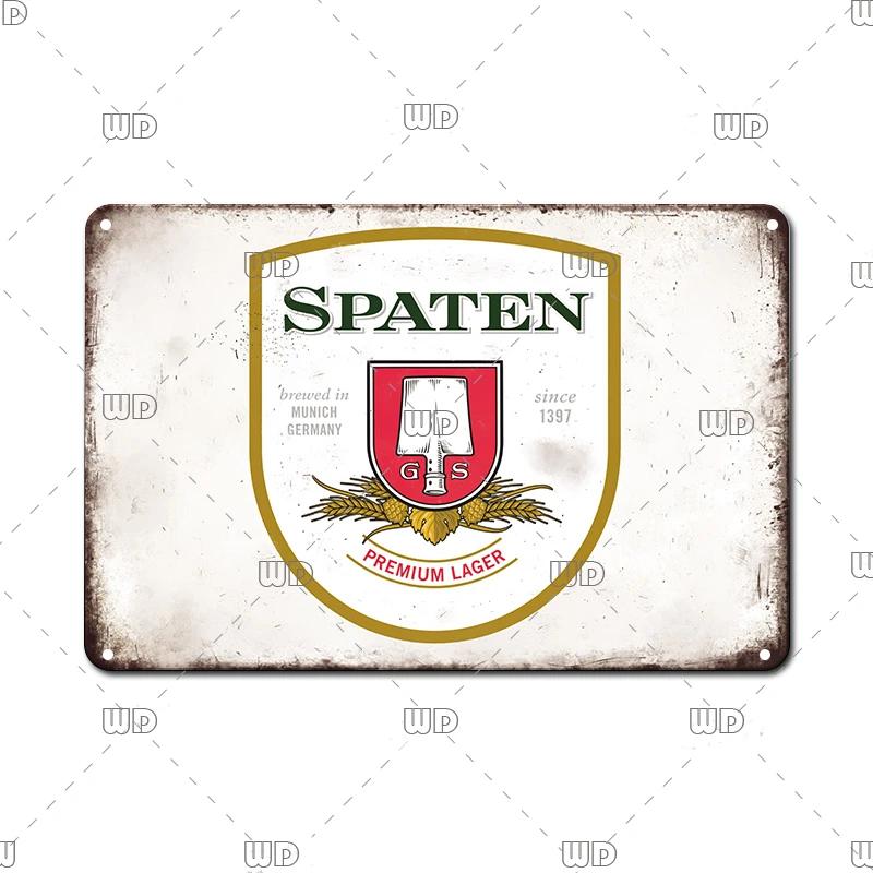 Retro Vintage Germany Paulaner Beer Tin Sign Decorative Plaque Plate Bar Pub Man Cave Kitchen Club Bar Wall Home Decor