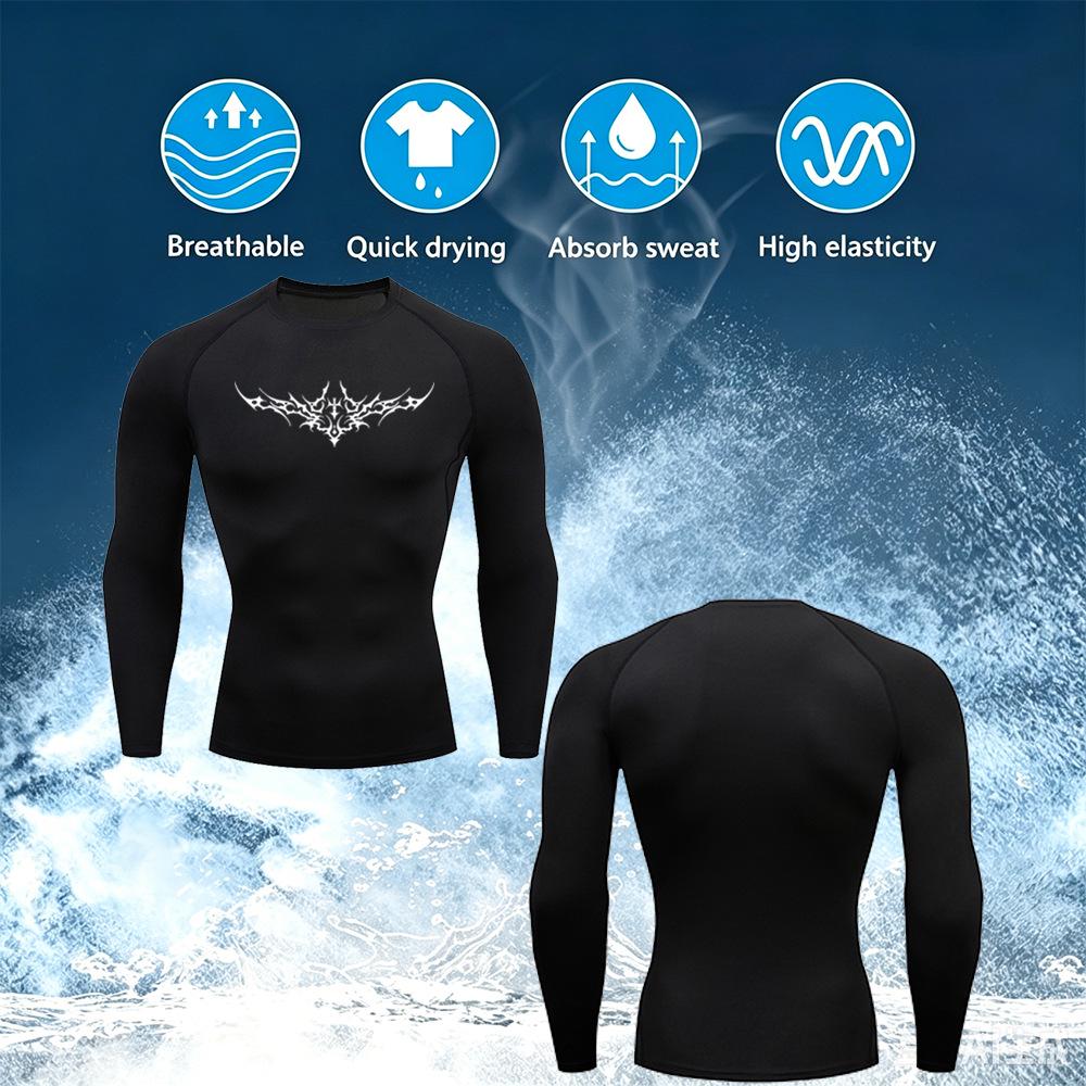 Y2K Men's Quick-Dry Compression Sports T-Shirt - Short & Long Sleeve, Breathable, High Elasticity