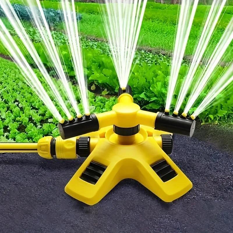 360-degree automatic rotating three-prong sprinkler irrigation Rotary sprinkler Tandem sprinkler watering device.