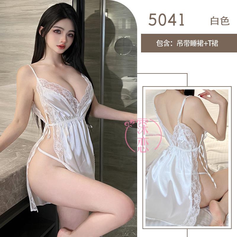Sexy lingerie sexy straps suspender set lace slit bed temptation hot open file