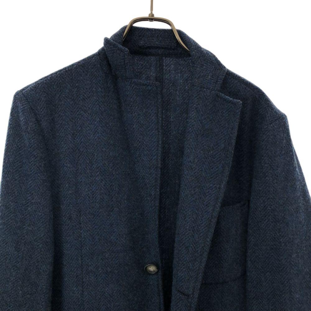ORIAN Made in Italy Wolle Fischgrät Langarm taillierte Jacke 42 Blau Herren Gebraucht
