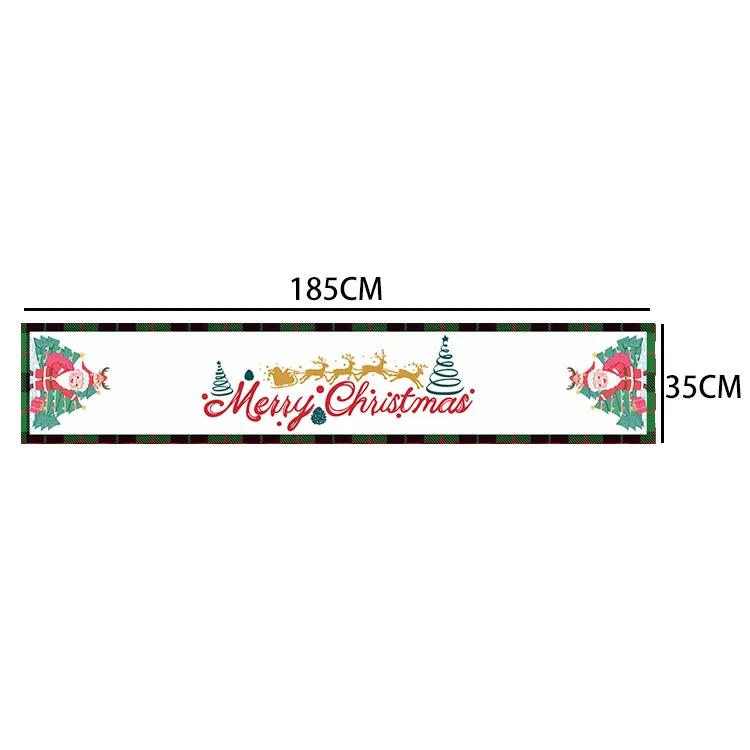 Christmas Table Flag Santa Claus Snowman Snow Scene Home Tablecloth New Year Gift Christmas Decorations 2023 Christmas Supplies