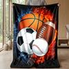 Sports Ball Fusion 4 Theme Blanket Lightweight Warm Flannel Blanket Decorative Throw Blanket for Home Decoration