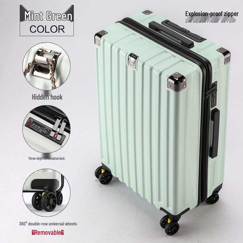 24-inch Women's Ultralight Trolley Suitcase - Large Capacity, Thickened Design with Zipper - 20-inch Cabin Option