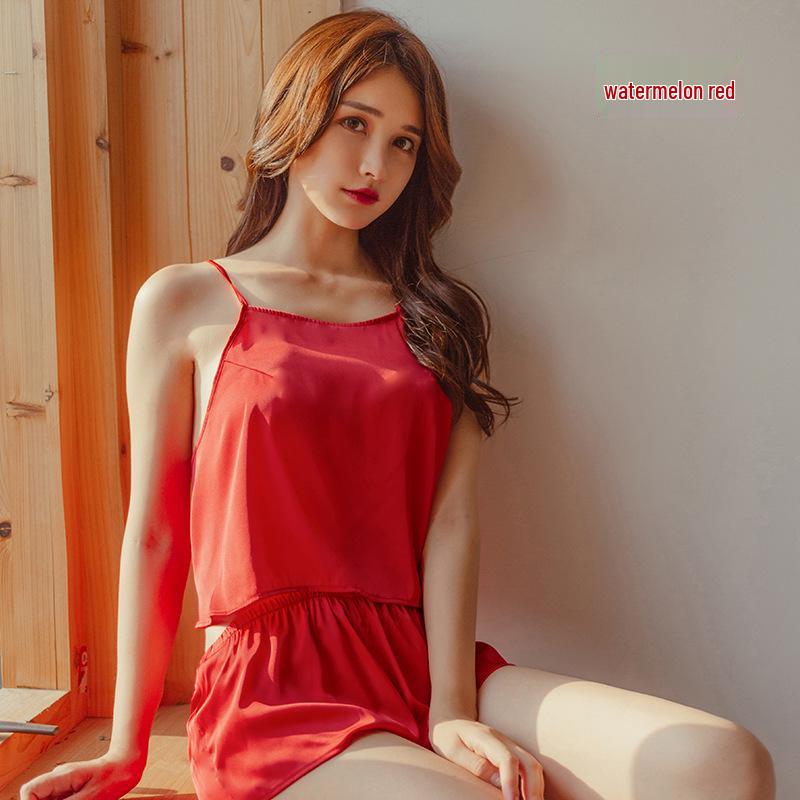 

Сексуальная ночная сорочка-камисоль с открытой спиной и завязками 8245 M (85-125 jin)