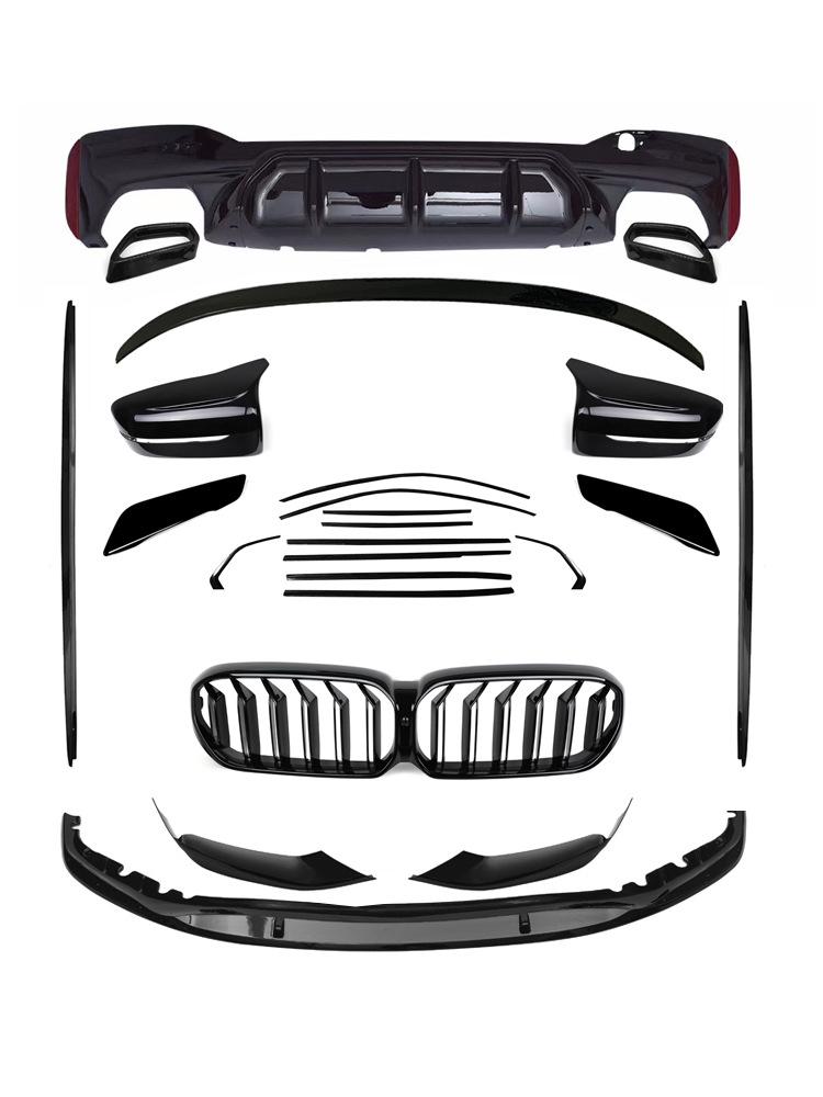 Compatible BMW New 5 Series Front & Rear Lip Kit (525/530Li) - Black Warrior MP Modification Kit.