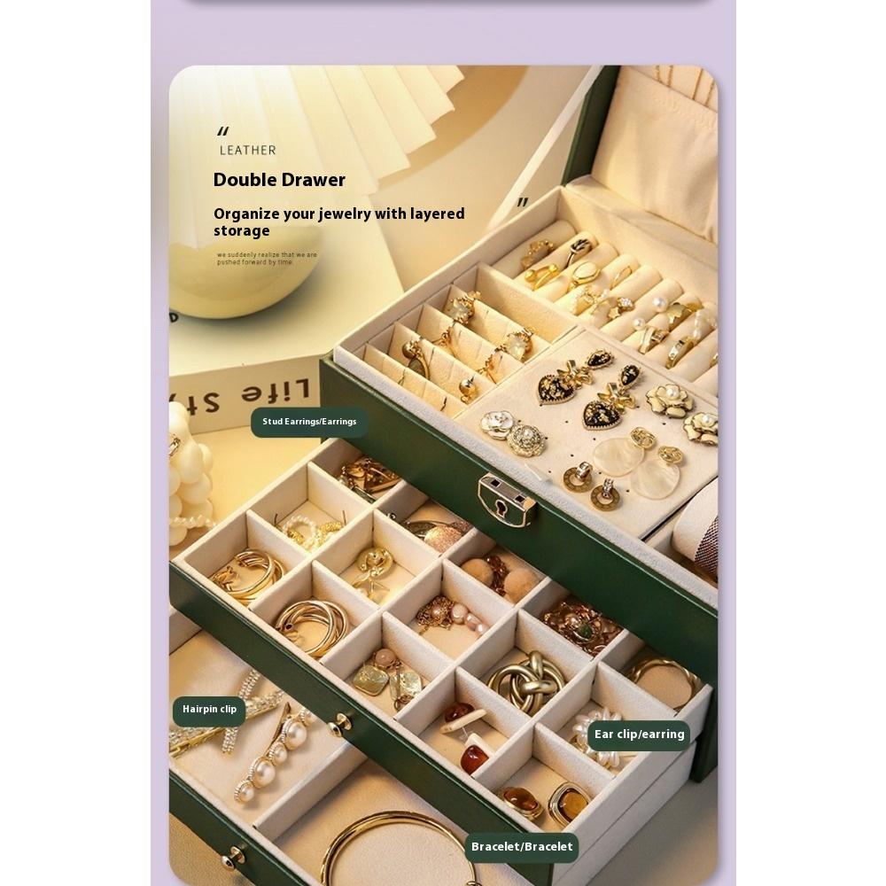 Jewelry Storage Box Multi-layer High-end Gold Hand Jewelry Bracelet Necklace Earrings Earrings Earrings Ring Jewelry Box Large