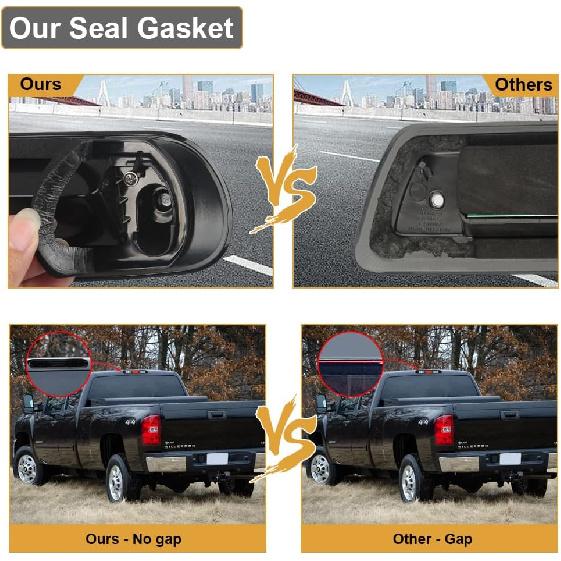 LED 3rd Third Brake Light Smoked Lens with Seal Gasket For 2007-2013 Chevy Silverado GMC Sierra 1500 2500 3500 2500HD 3500HD High Mount Stop Lamp