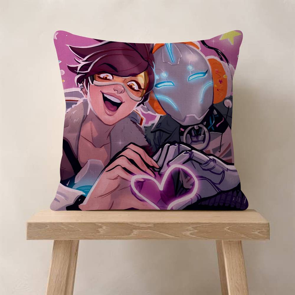 Pop Game O-Overwatch Cushion Cover Pillowcase Upholstery Sofa Throw Pillow Home Decor Pillowcas