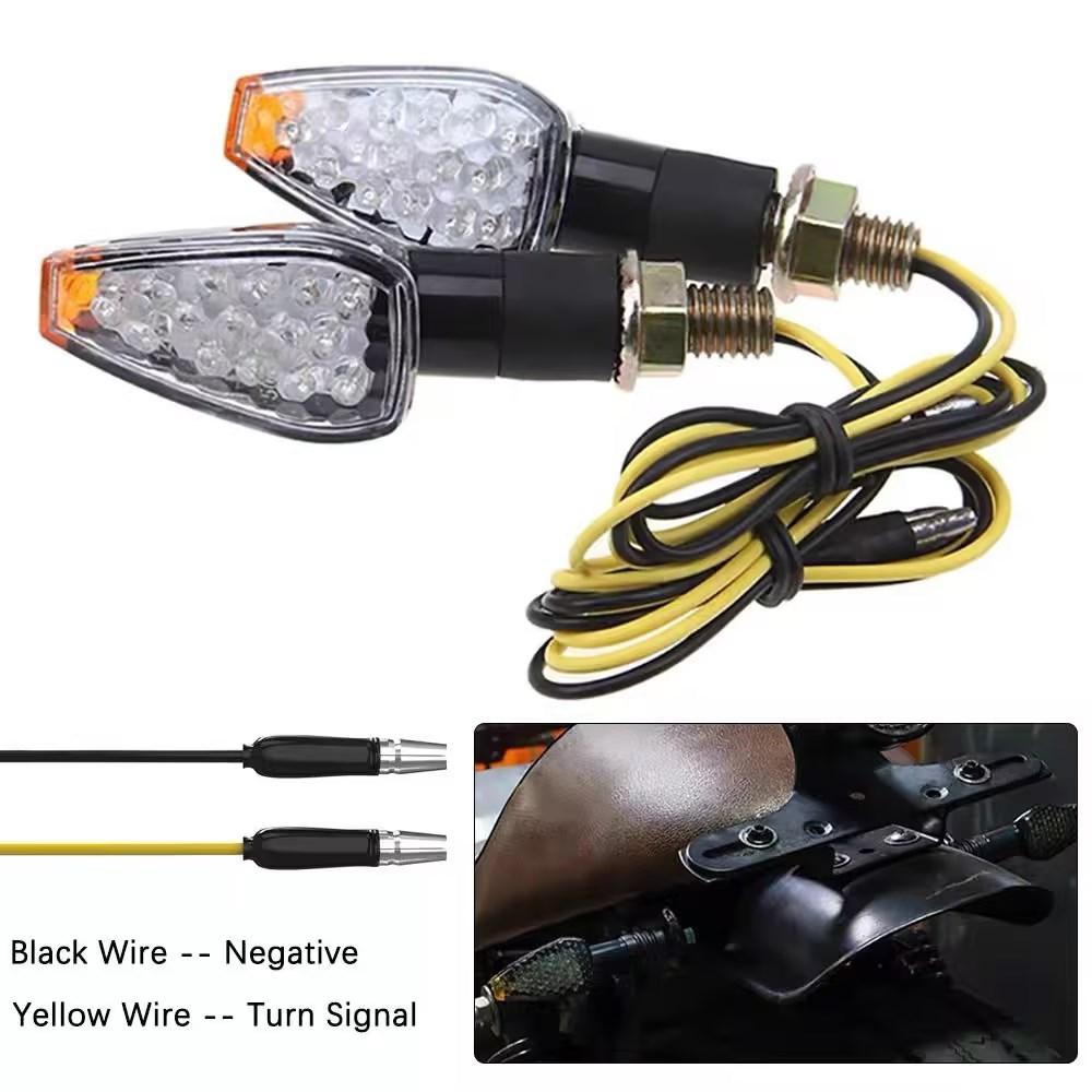 Universal 14 LED Turn Signal Lights 12V Motorcycle Flashing Turn Signal Lamp Rear Indicator Tail Light for Honda BMW Yamaha