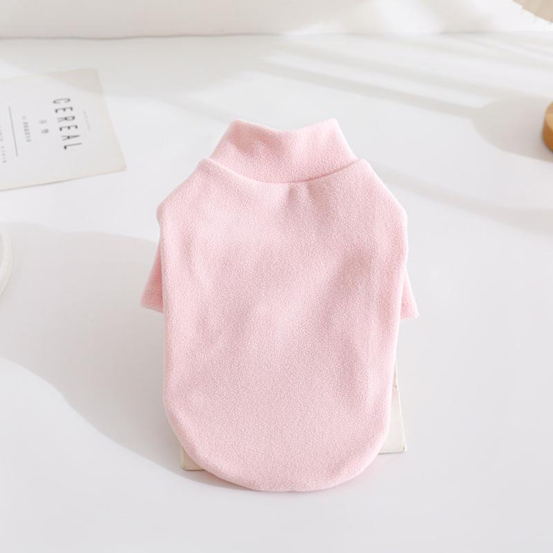 Pet Warm High Collar Hoodie - Solid Color Autumn/Winter Base Layer for Dogs & Cats
