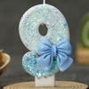 1pc Handmade Birthday Candle Party Celebration Supplies Decorative Candle Blue Bowknot Creative Digital Candle For Birthday Cake