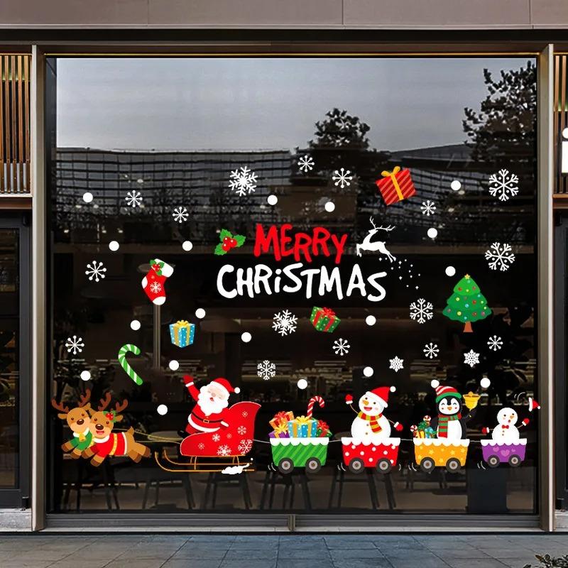 Snowflake Window Cling Set - Reusable PVC Static Decals for Glass, Easy Winter & Christmas Window Decor Without Residue
