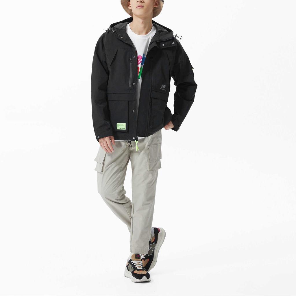 New Balance Jackets Men's Black Hooded Moderate Other AMJ21356-BK