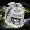 Reptiles Hideout Habitat Ornament Toy,Aquarium Resin Rock Cave Terrarium Nest Decor for Fish Tank