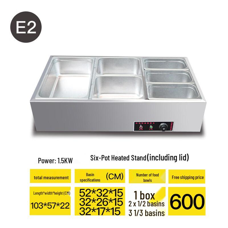 Aokewen Commercial 6-Pan Tabletop Food Warmer