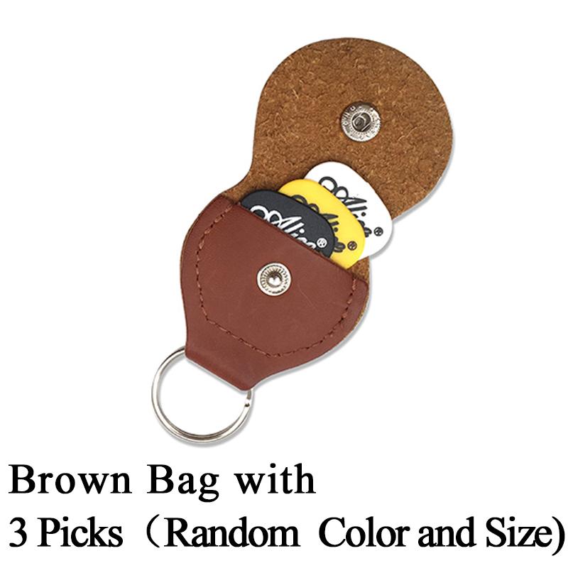 

Чехол для медиатора из искусственной кожи, портативный брелок для хранения медиаторов, многоцветный чехол для медиатора с 3 случайными аксессуарами для медиаторов ZYF