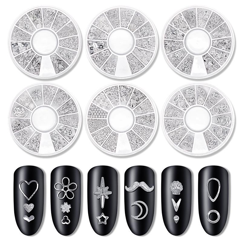 6 Box Nail Art Rivet Jewelry Xingyue Metal Alloy Nail Decoration Rivet Hollow Alloy Box Nail Decoration