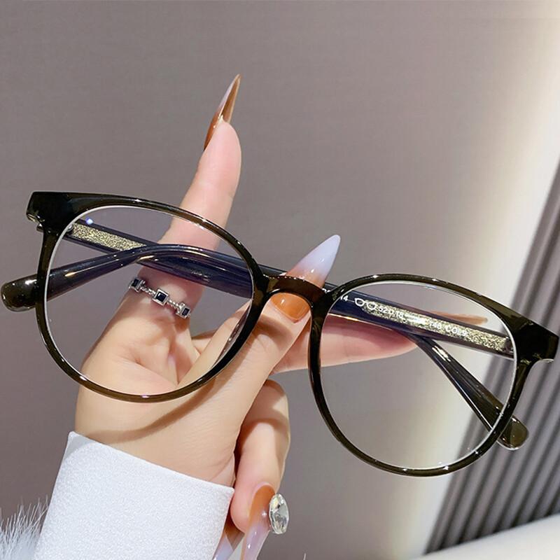 Classic Transparent Computer Glasses Frame  Anti Blue Light Blocking Glasses Optical Round Reading Eyeglassespoints 0To +6.0