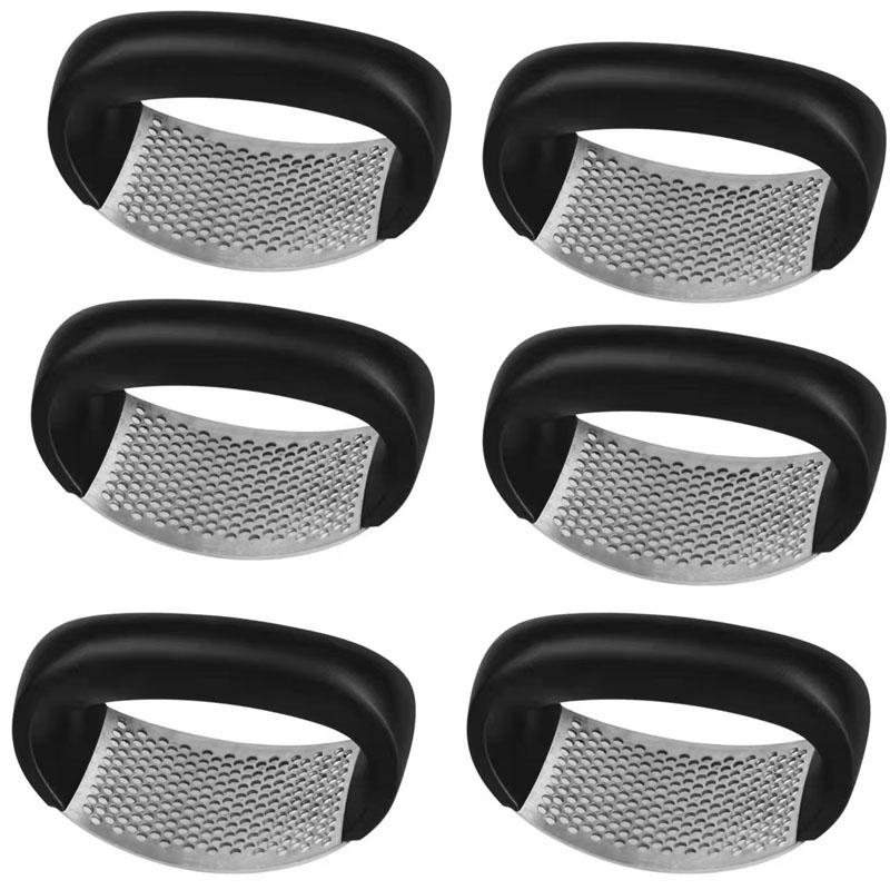 1-6Pcs Stainless Steel Washable Garlic Press, Thickened Garlic Clip, Household Garlic Puree Grinder, Garlic Mortar, Kitchen Tool
