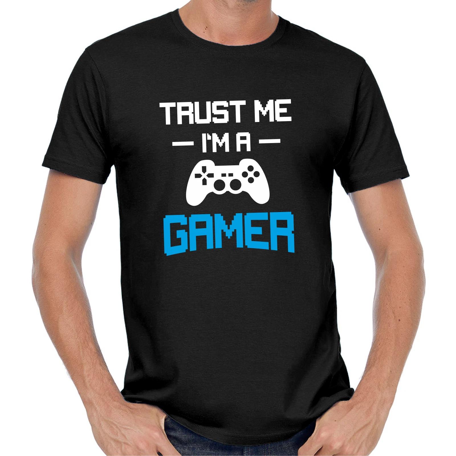Men s and Women s T-shirts Trust Me, I Am A Gamer - Geek Nerd Comedy Fun L