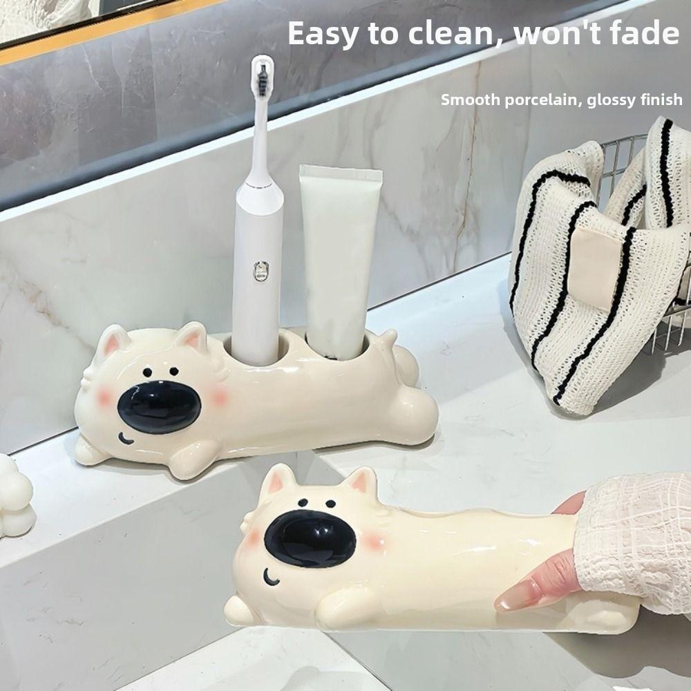 Creative Toothpaste Toothbrush Rack Ceramic Toothbrush Storage Rack  Washstand