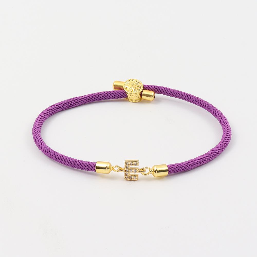 Initial 26 Letters Micropaved Zirconia A-Z Bracelets For Women Handmade Baided Rope Adjustable Bracelet Friendship Jewelry Gifts