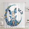 2-Piece Enchanted Forest Fairy Butterfly Transparent Curtains Rod Pocket Design For Living Room Bed Chamber WindowDecor Machine Washable