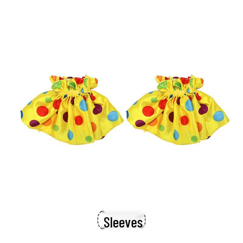 Halloween Clown Adult Cosplay Costume Set with Wig and Bow Tie