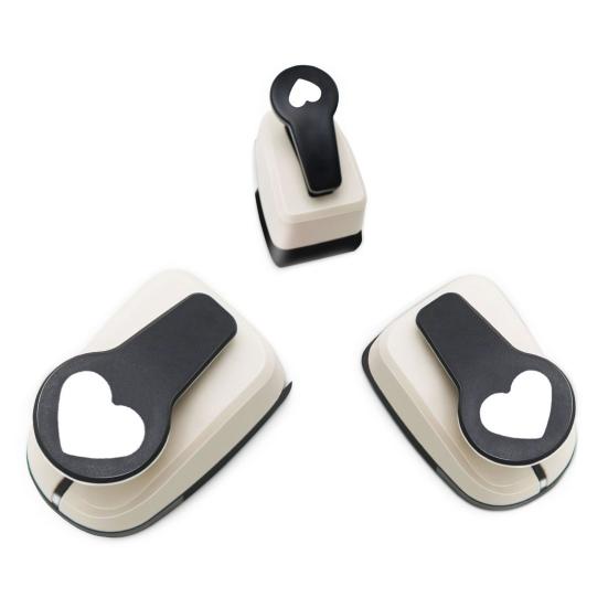Heart-Shaped Paper Punch Set 9/16/25mm Embossing Machine for Scrapbooking DIY Card Making Zinc Alloy Craft Punches for Paper Gifts