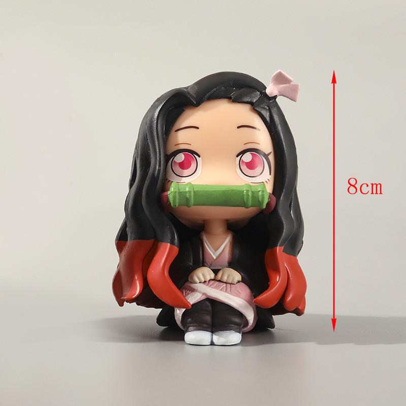 9cm Anime Demon Slayer Figure Kamado Nezuko Kamado Tanjirou Kawaii Q Version Action Figural PVC Model Toys Gift