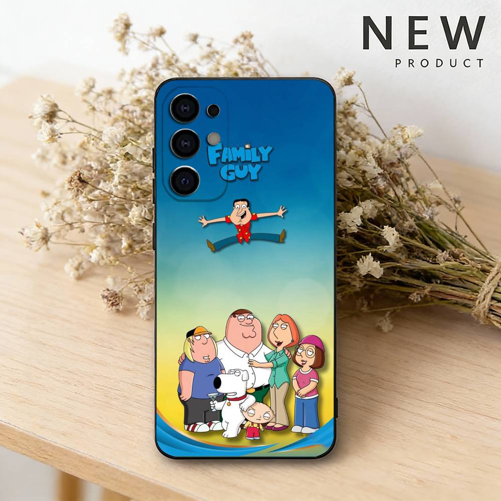 Cartoon F-Family Funny Guy Phone Case For Samsung S26,25,24,23,22,21,20,30,Ultra,Plus,Fe,Lite Black Shell Samsung S23plus5G