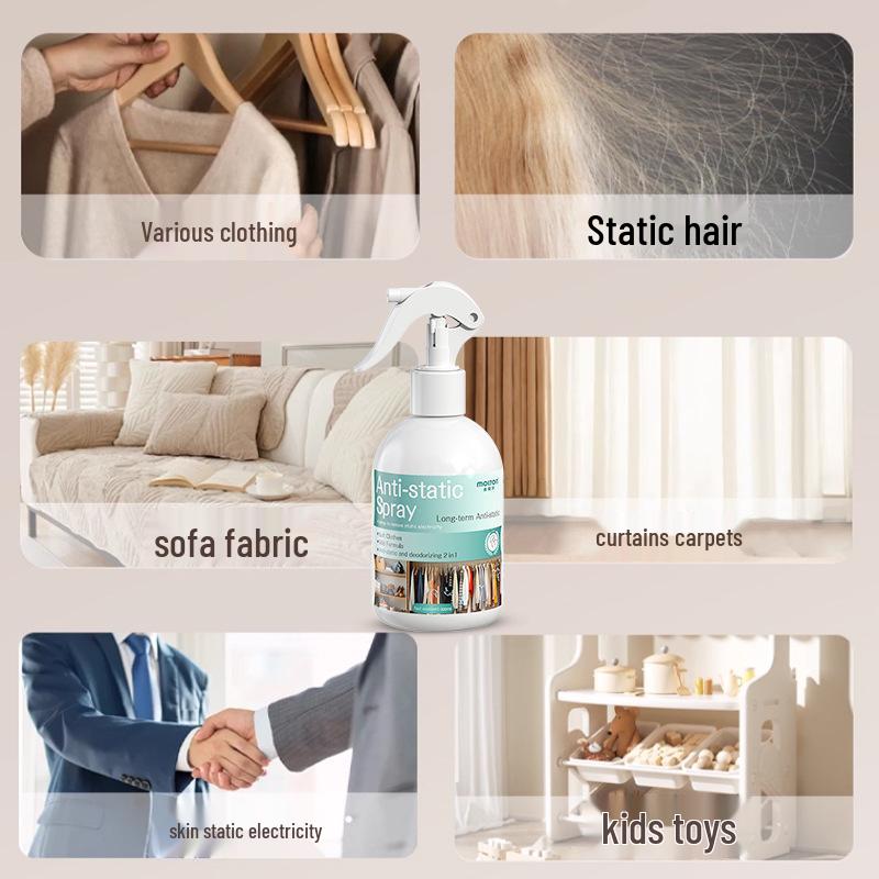 Winter Sweater Anti-Static Fabric Softener Spray – Natural, Unscented, Long-lasting Static Removal