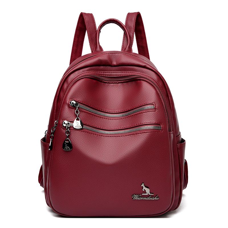 

Women Leather Backpacks Zipper Female Chest Bag Travel Back Pack Ladies Bagpack Mochilas School Bags For Teenage Girls Quality