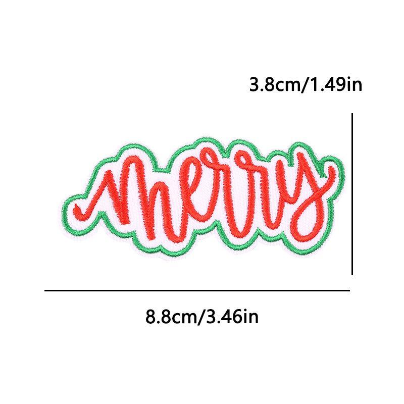 10Pcs Christmas Merry Embroidered Patches Christmas Santa Claus,Bow,Tree,Boots Patch Iron On Patches For Clothing Letter Badges